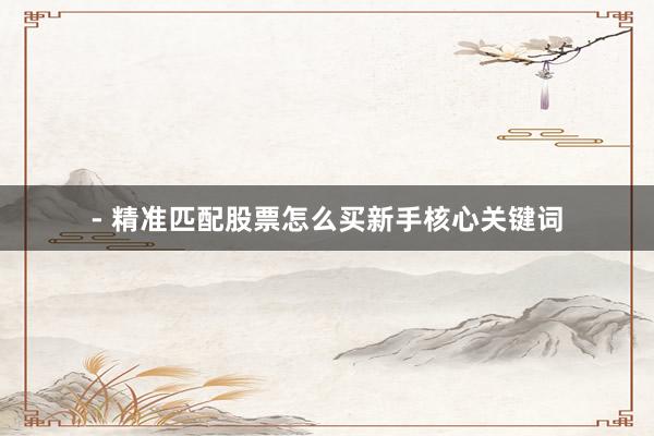 - 精准匹配股票怎么买新手核心关键词