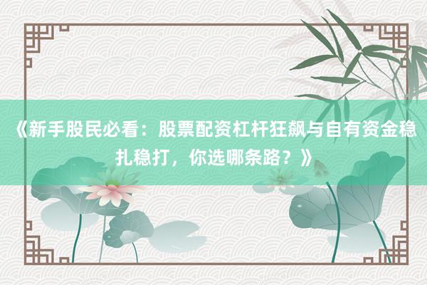 《新手股民必看：股票配资杠杆狂飙与自有资金稳扎稳打，你选哪条路？》