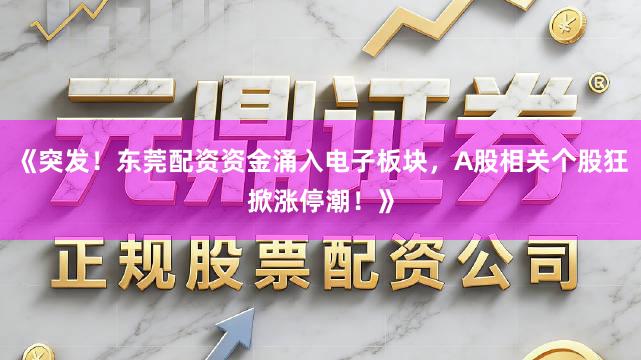 《突发！东莞配资资金涌入电子板块，A股相关个股狂掀涨停潮！》