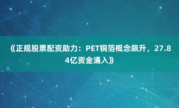 《正规股票配资助力：PET铜箔概念飙升，27.84亿资金涌入》