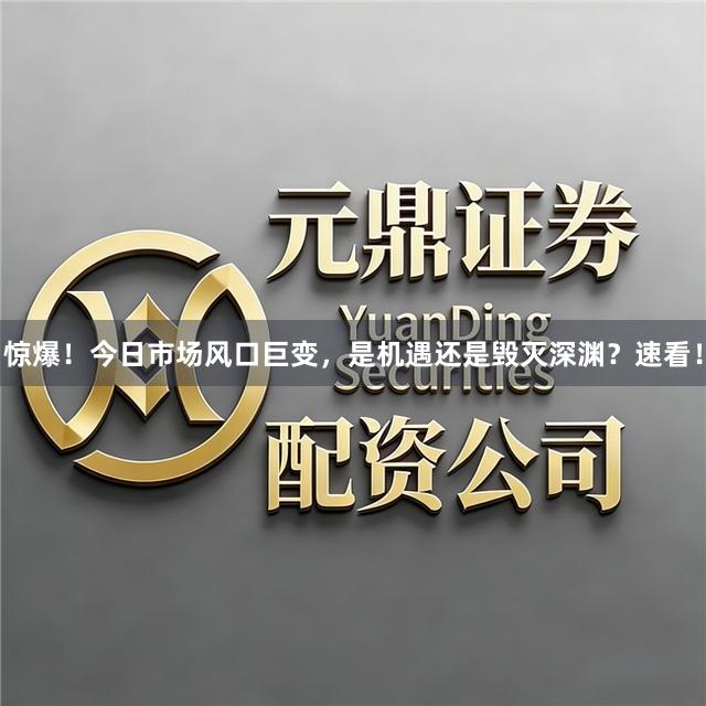 惊爆！今日市场风口巨变，是机遇还是毁灭深渊？速看！