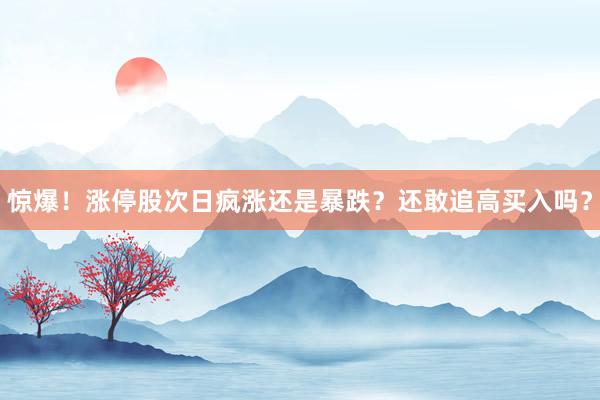 惊爆！涨停股次日疯涨还是暴跌？还敢追高买入吗？