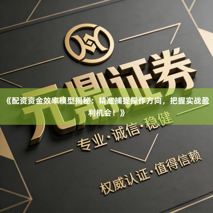 《配资资金效率模型揭秘：精准捕捉操作方向，把握实战盈利机会！》