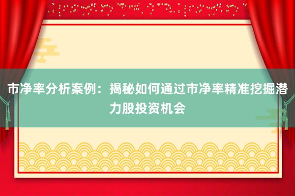 市净率分析案例：揭秘如何通过市净率精准挖掘潜力股投资机会