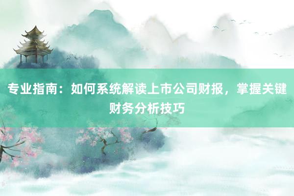 专业指南：如何系统解读上市公司财报，掌握关键财务分析技巧