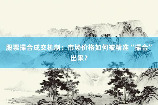 股票撮合成交机制：市场价格如何被精准“撮合”出来？