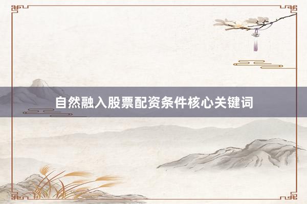 自然融入股票配资条件核心关键词